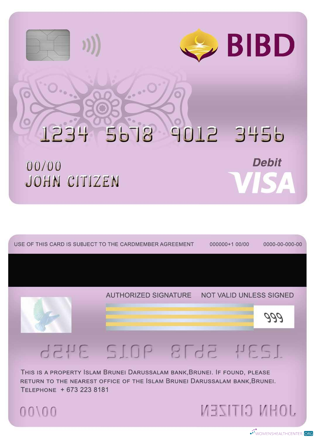 Download Brunei Bank Islam Brunei Darussalam bank visa debit card Photoshop template